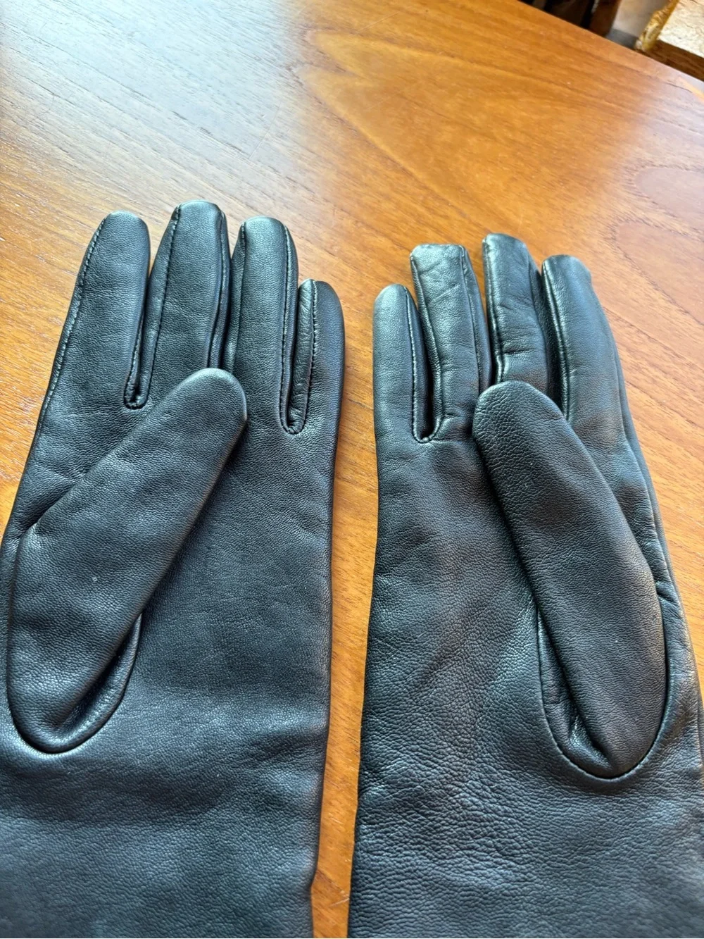 Women's Leather Gold Studded Long Gloves Black 12” VGUC Neiman Marcus VGUC